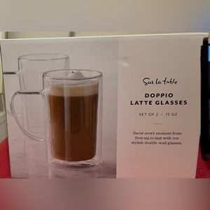 COPY - Doppio Latte Glasses Sur La Table Set of 2 - Never Opened
